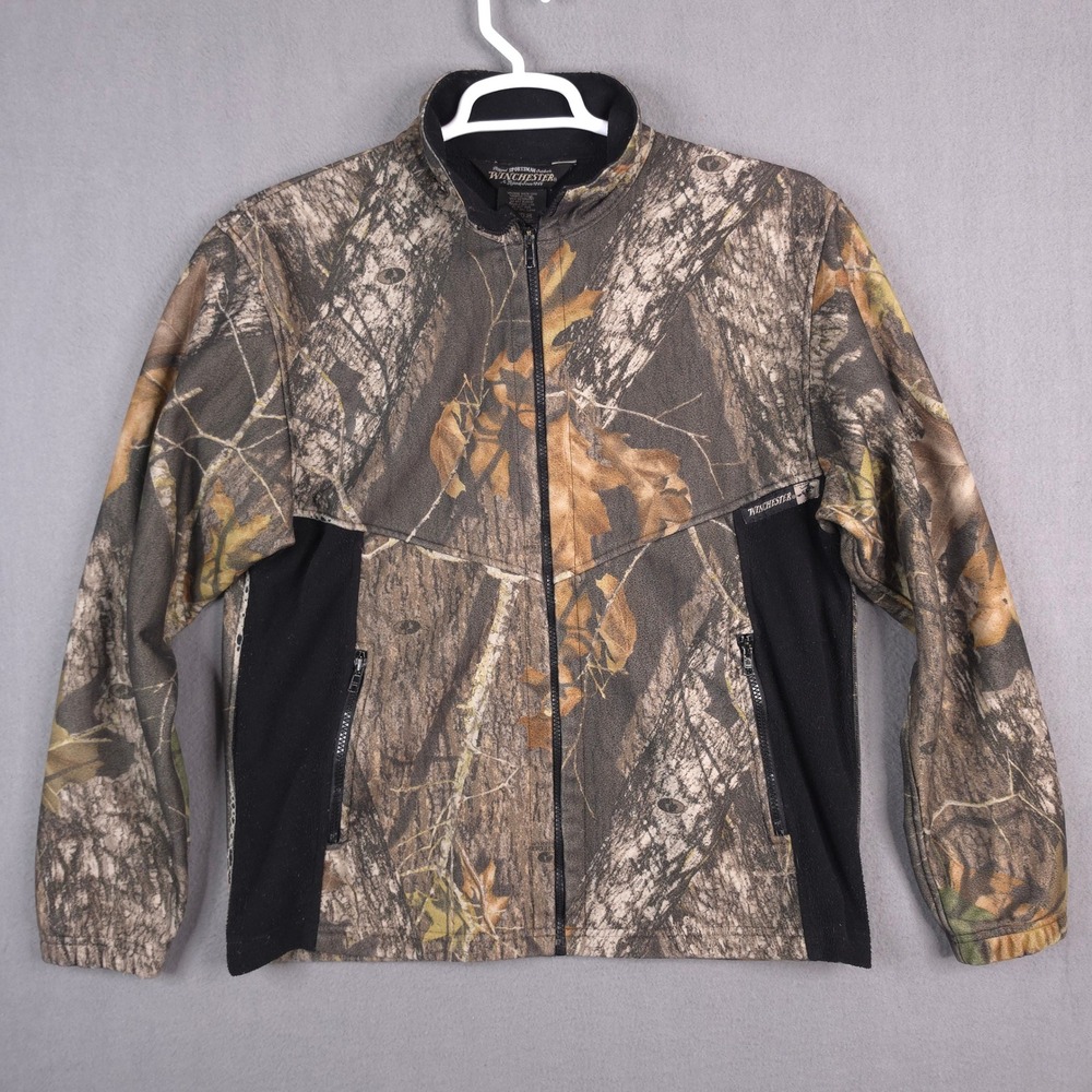 Winchester‎ Rugged Sportsman Mens M Camo Full Zip Fleece Jacket Mossy Oak MOB
